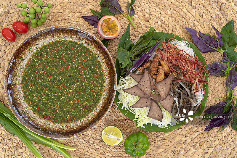 云南傣味美食撒撇图片素材