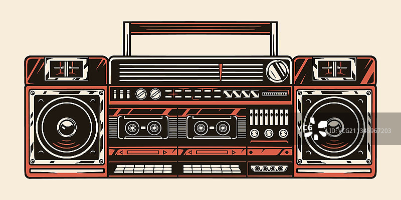 复古手提音响彩色模板图片素材
