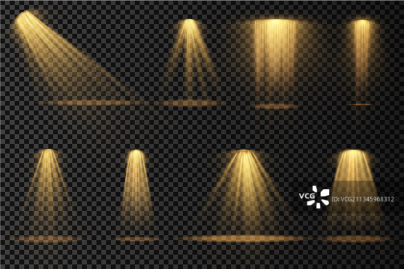 带有黄色光线的聚光灯投影效果图片素材