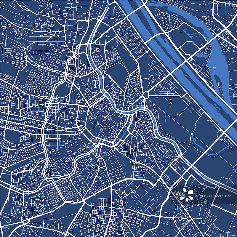 维也纳城市线性地图海报图片素材