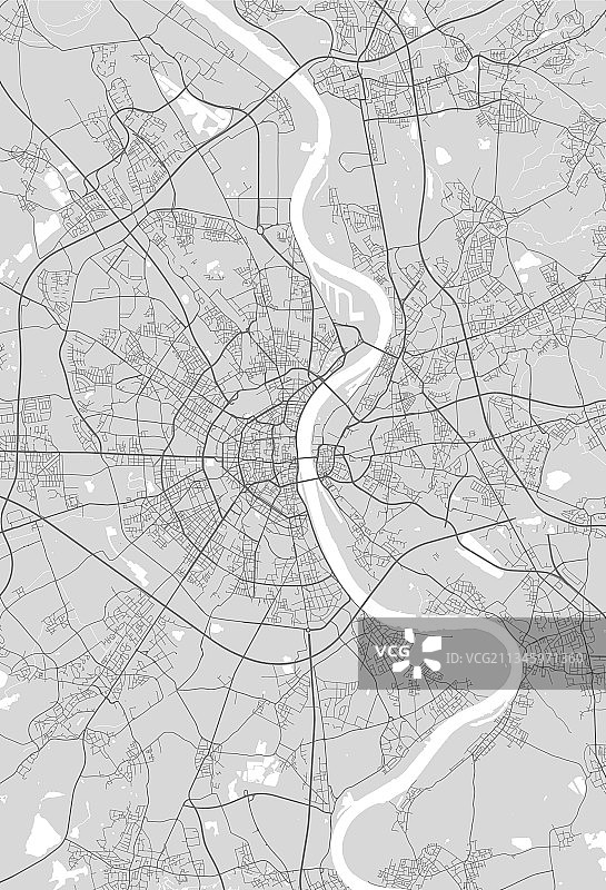 黑白灰城市地图科隆海报图片素材