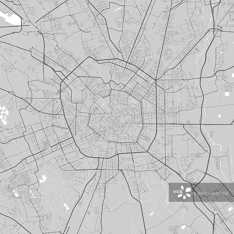 米兰城市地图海报（黑白灰度）图片素材
