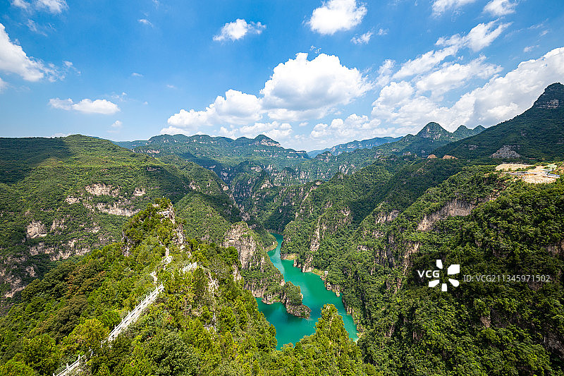 中国河南焦作峰林峡风景区航拍视角图片素材