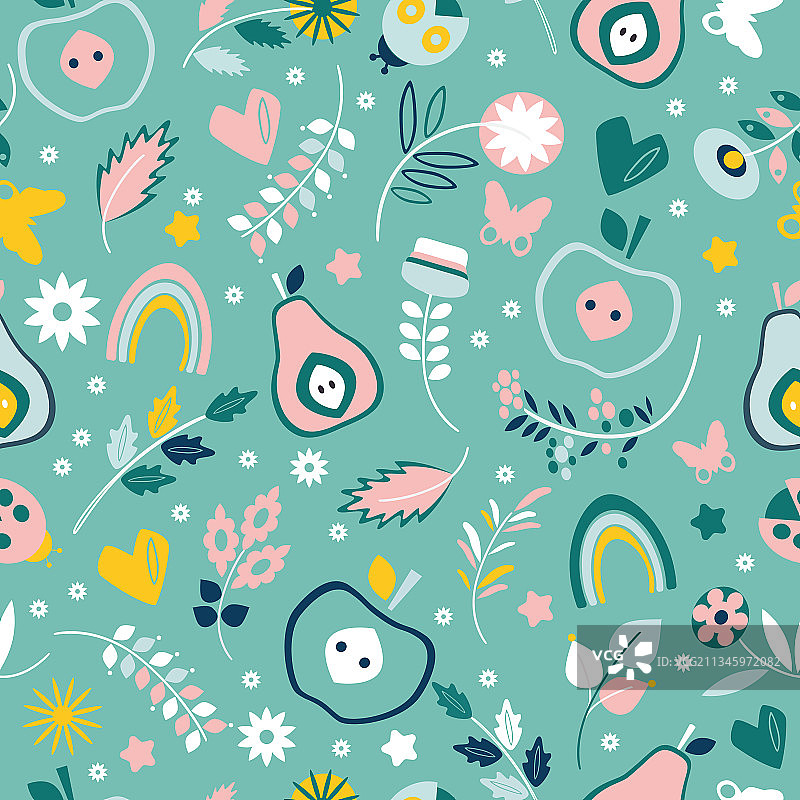 复古风格花朵图案图片素材