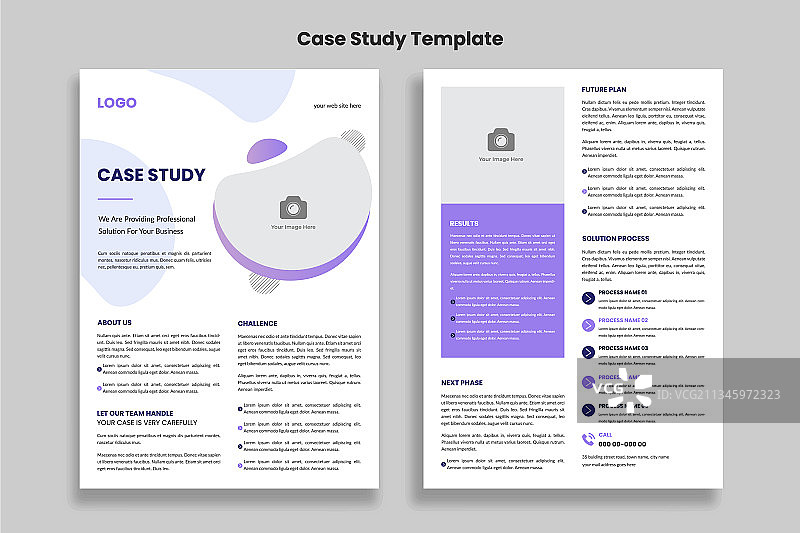 极简设计的案例研究宣传单模板图片素材