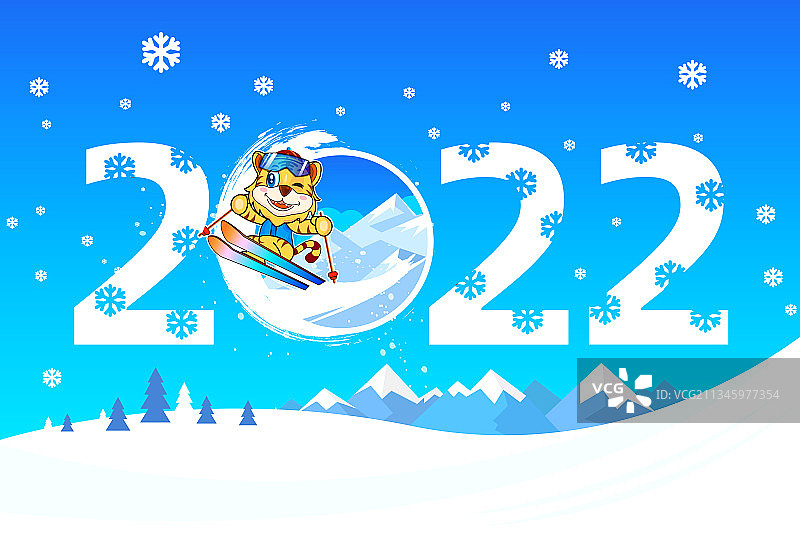 老虎滑雪图片素材