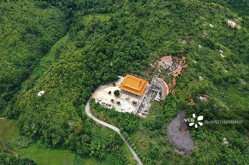 广东省河源市龙川县千年古县佗城南山寺航拍图片素材