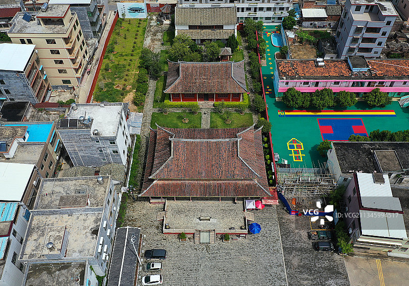 广东省河源市龙川县千年古县佗城龙川学宫航拍图片素材