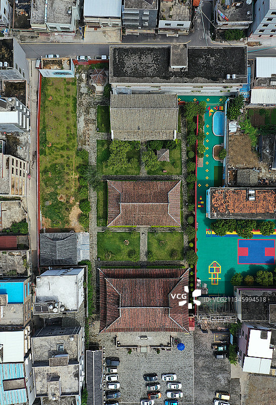 广东省河源市龙川县千年古县佗城龙川学宫航拍图片素材