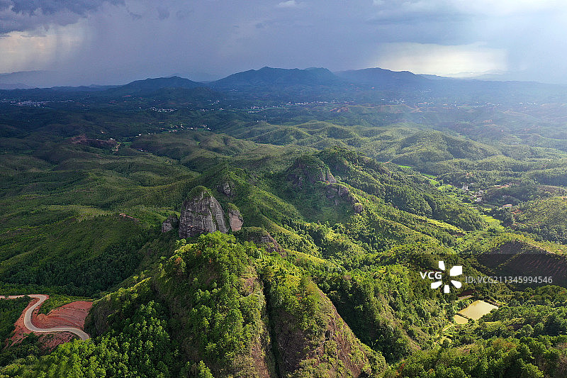 广东省河源市龙川县霍山旅游风景区航拍图片素材