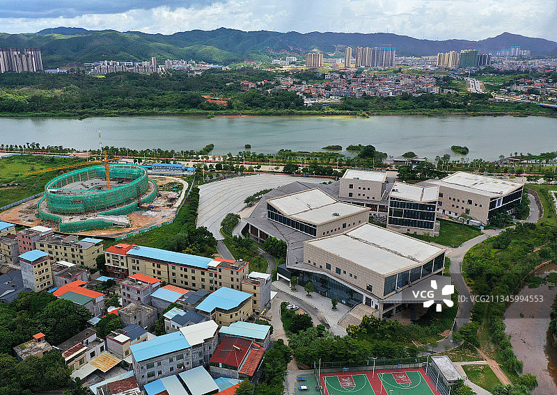 广东省河源市东源县东源公园东源博物馆区域航拍图片素材