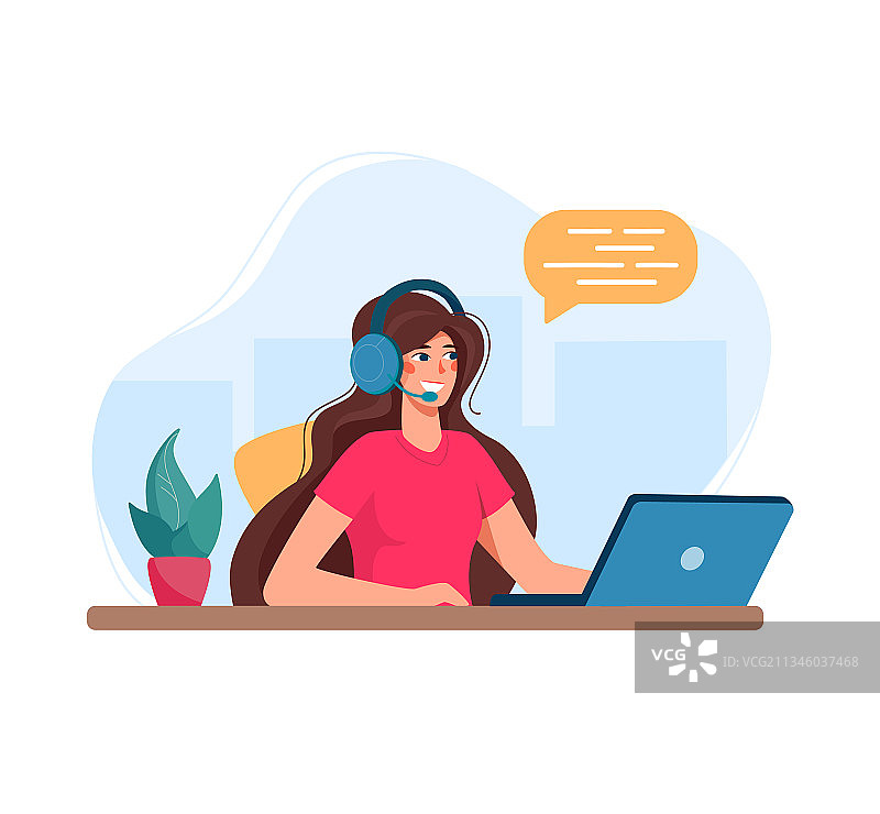 呼叫中心客服专员（女）图片素材