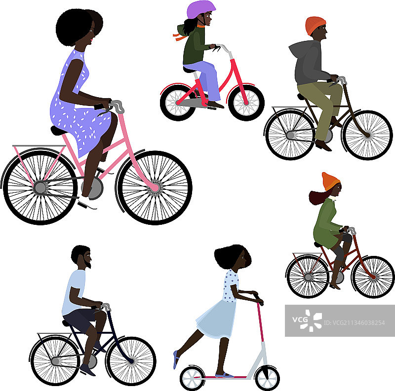 黑色骑行小人模型图片素材