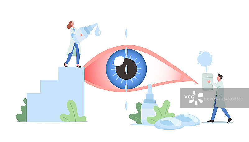 迷你医生角色滴落巨型水滴图片素材