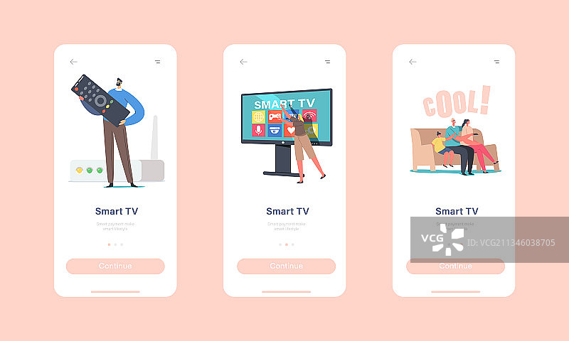 智能电视移动应用引导页模板图片素材