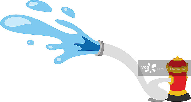 喷水的消防栓，白色背景图片素材