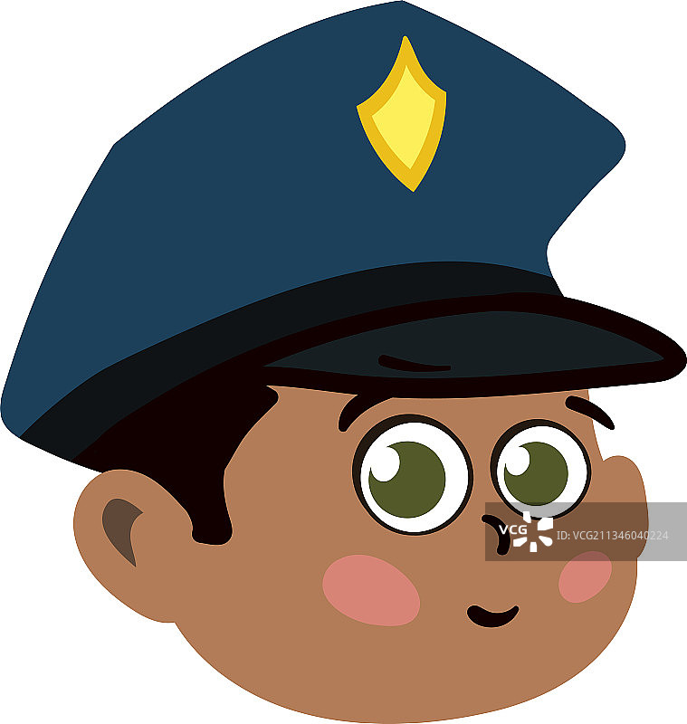 可爱的警察儿童面部特写图片素材