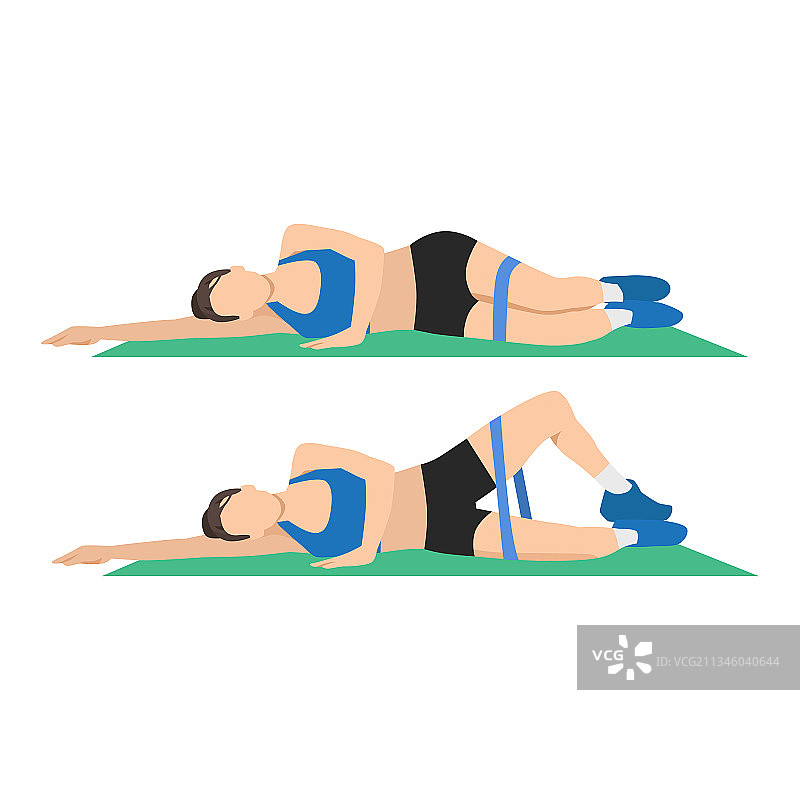 女人做仰卧贝壳式运动图片素材