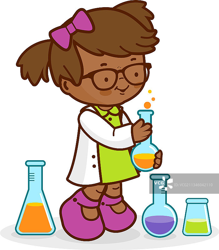 女孩做科学实验图片素材