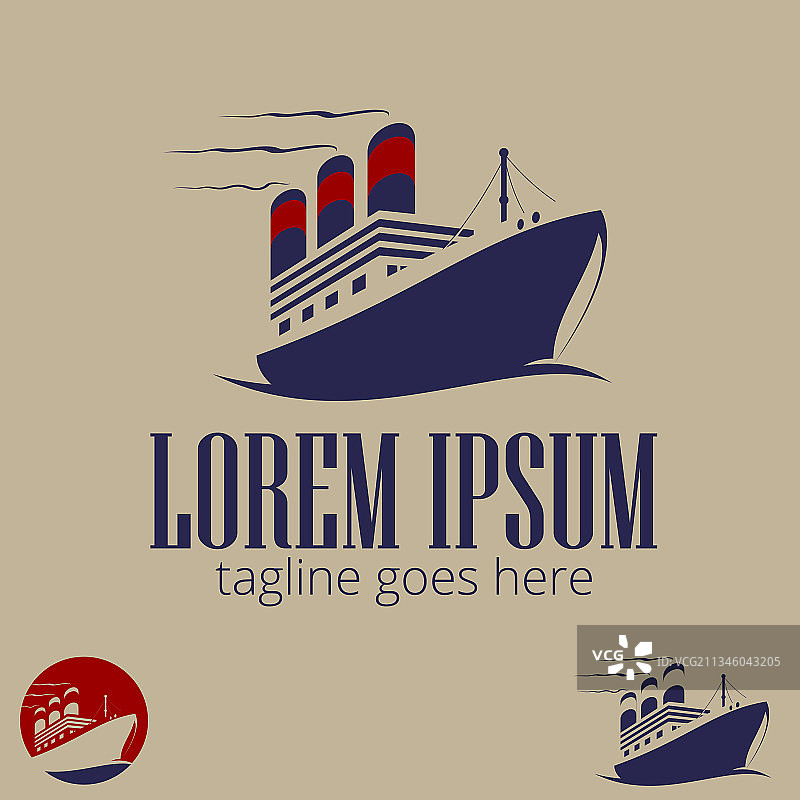 大型蒸汽船标志图片素材