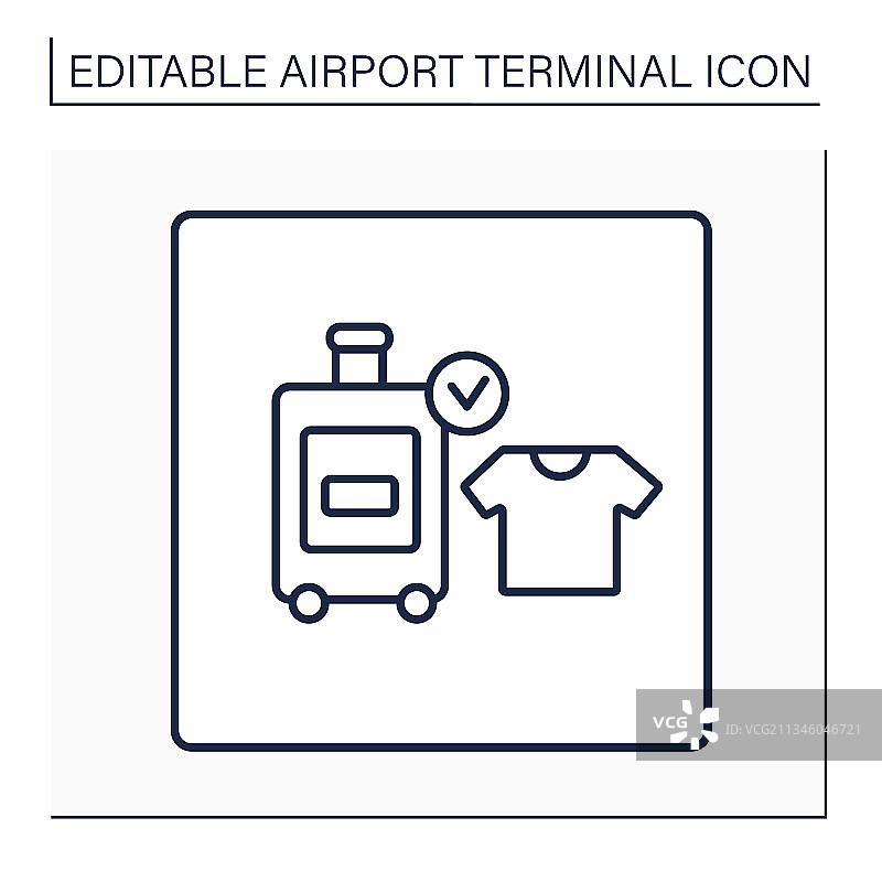 行李登记线性图标图片素材
