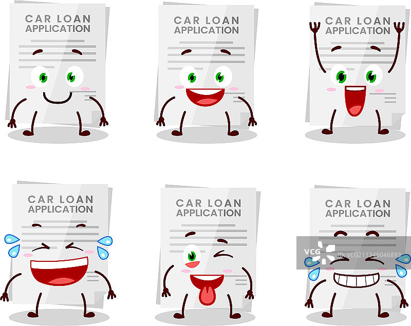 卡通人物汽车贷款申请图片素材