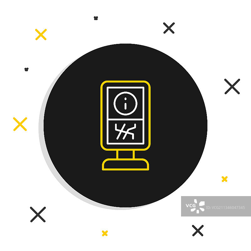 白色背景上的线条信息亭图标图片素材