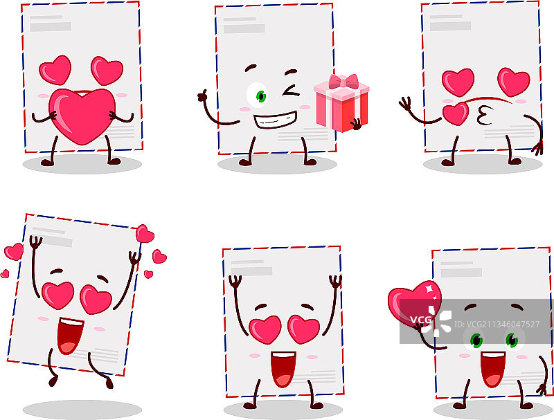 带有爱心的标准信封卡通人物图片素材