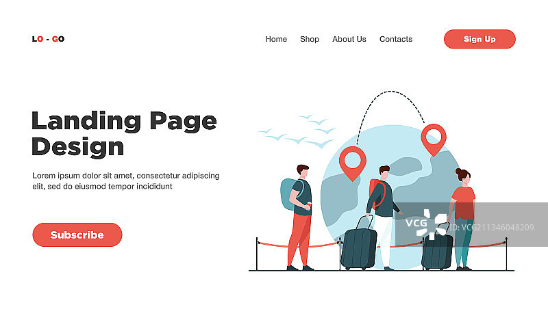 排队等候的移民，手持行李图片素材