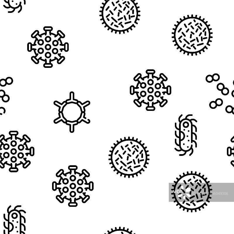 病原体病毒疾病无缝图案图片素材