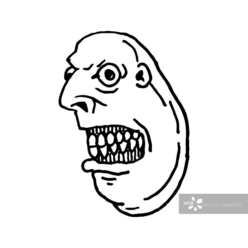 像罪犯一样龇牙咧嘴的秃头男人图片素材