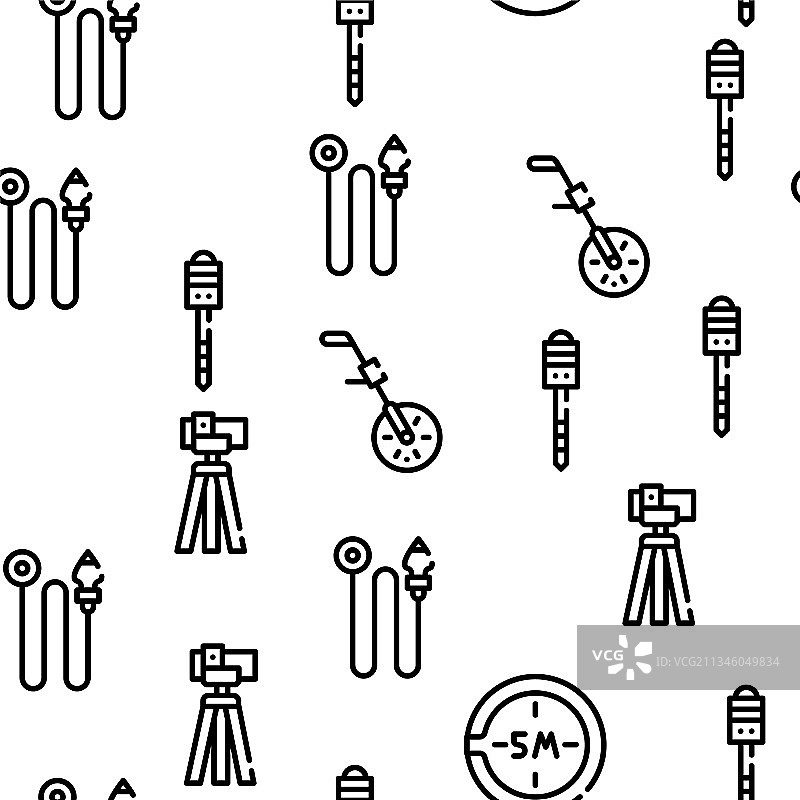 大地测量设备无缝图案图片素材