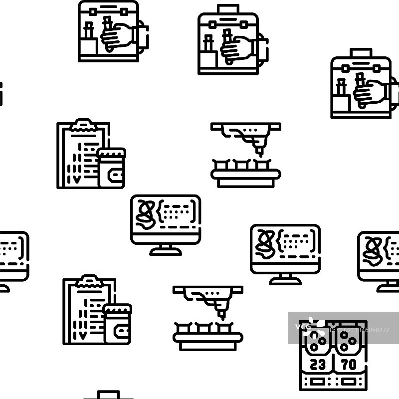 疫苗生产无缝图案图片素材