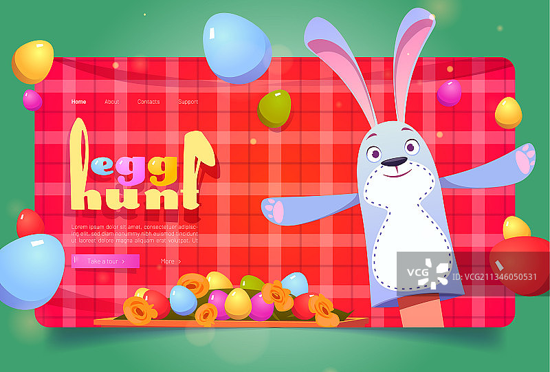复活节彩蛋兔子玩偶图片素材