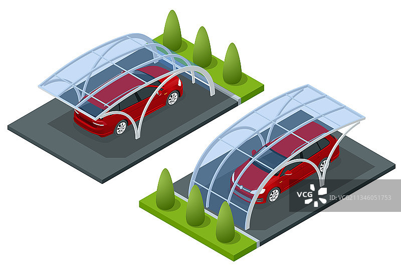 2.5D街道路天停车场图片素材