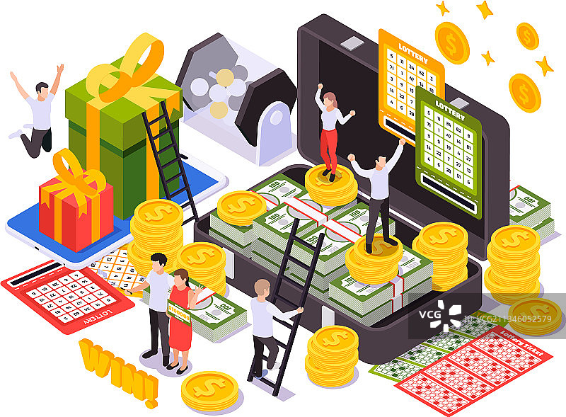 彩票2.5D设计概念图片素材