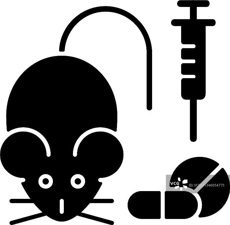 动物药物测试黑色标志符号图标图片素材