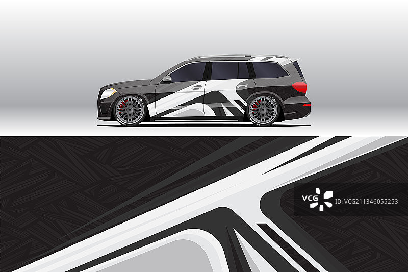 赛车涂装或日常用车贴膜设计图片素材