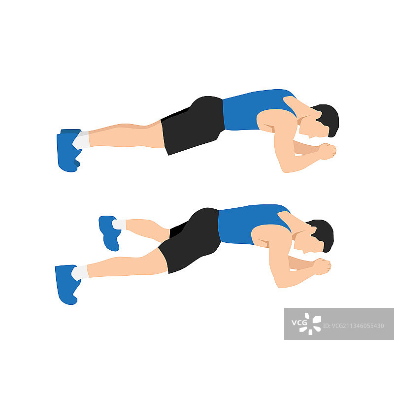 男人做平板开合跳腿部伸展运动图片素材