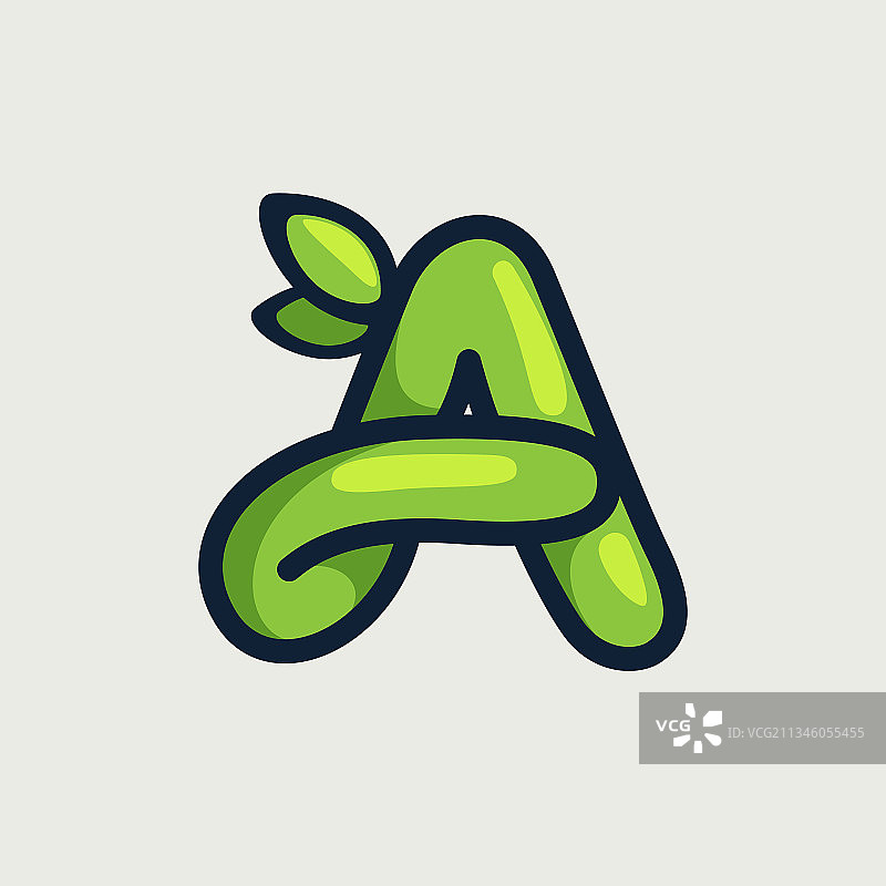 粗体扭曲的环保字母A标志图片素材