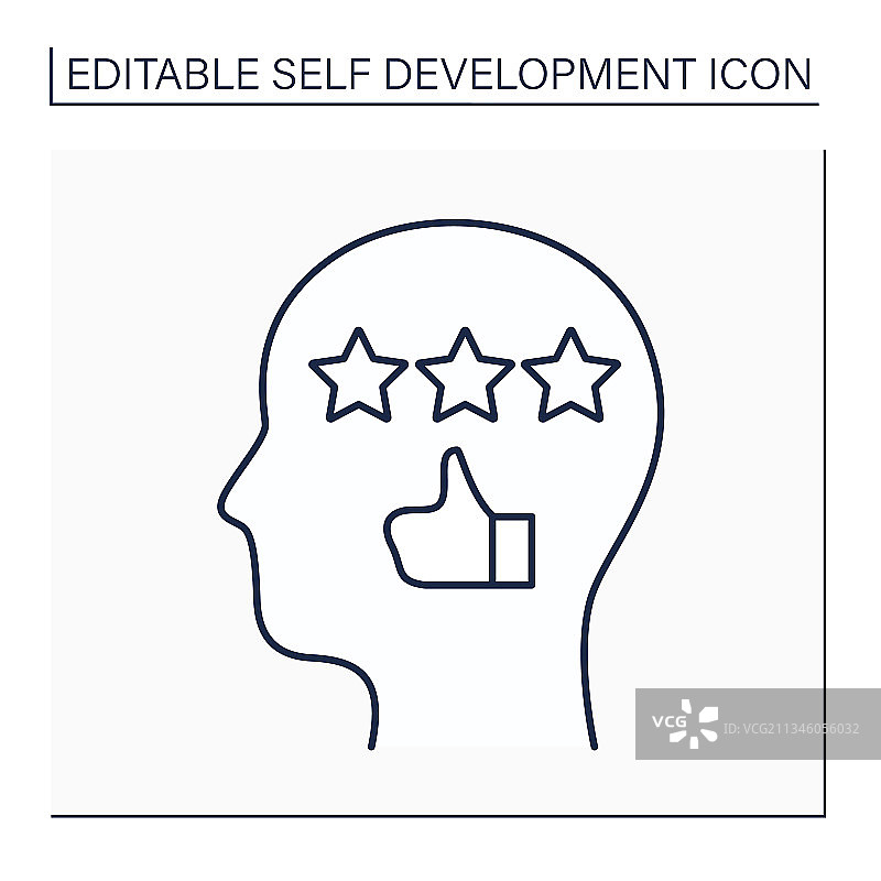 自我效能感线性图标图片素材