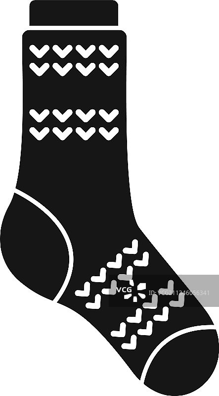 女孩袜子图标简约可爱线条图片素材