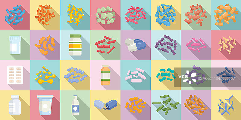 益生菌图标，平坦的腹部图片素材