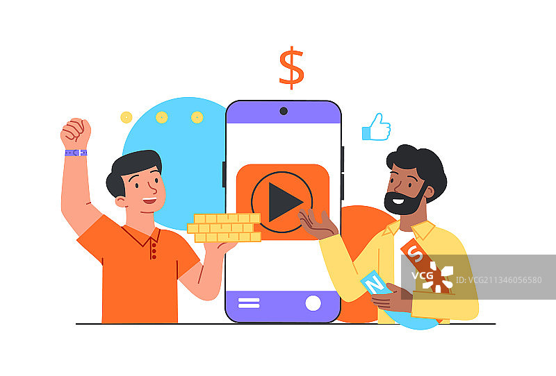 视频盈利概念图片素材