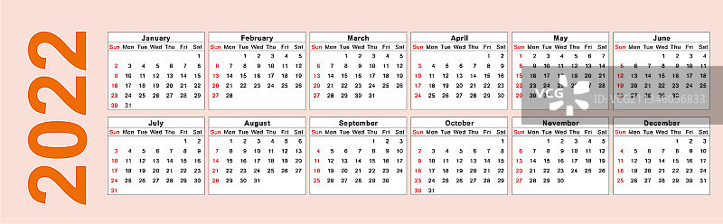 2022年企业设计日历模板图片素材