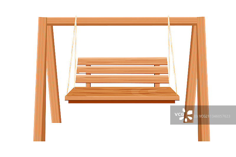 后院家具木制秋千吊椅图片素材