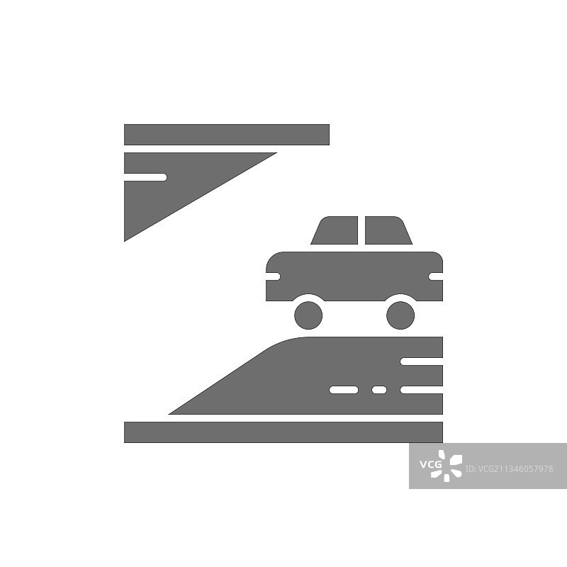 白色背景上的灰色地下停车场图标图片素材