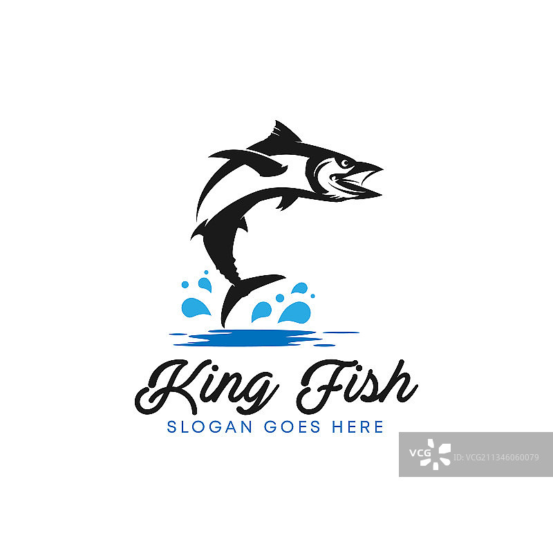 跳出水面的国王鱼logo图片素材