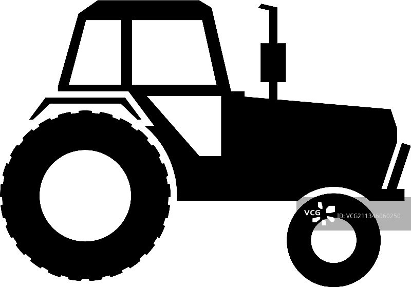 拖拉机轮廓农田机器图标图片素材