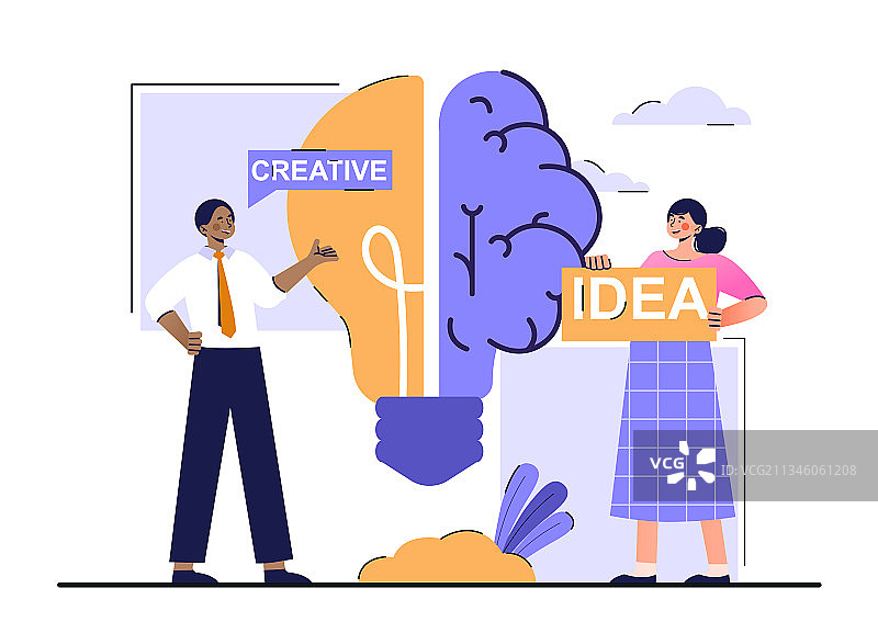 具有创新知识理念的创意大脑图片素材